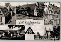 37581 W3353 Bad Gandersheim 1958 Foto AK Rathaus Jugenherberge Stift- Kirche ehem. Abtei