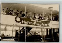 Besucher an Bord eines Schiffes Grosse Hafen-Rundfahrt Hafen Privatfoto AK