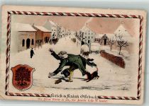63065 W6050 Offenbach am Main Gebrauchsspuren Winter Mann Hund Sagen
