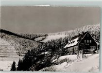 29614 W3040 Willingen Foto AK Winter Essener Skihütte