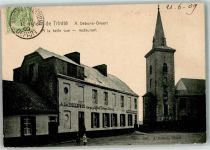 76170 La Trinite-du-Mont 1909 Foto AK Gasthaus Kirche Briefmarke Bildseite