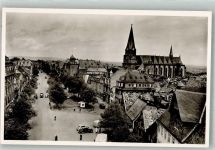 61169 W6360 Friedberg Hessen Foto AK Stadt- Kirche Kaiserstrasse Auto