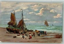 sign. Eilers Wilhelm K.V.R. 43 Serie 511 Fischerboot 1909 Künstlerkarte