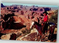 Indianer zu Pferde oberhalb des Monument Valley USA Indianer Foto AK