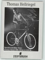 Triathlet Thomas Hellriegel mit seinem Centurion-Bike Autogrammkarte Fahrradwerbung FOTO KEINE AK