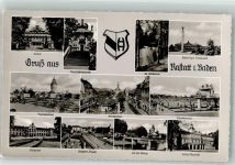 76437 W7550 Rastatt Foto AK Bahnhof Marktplatz Schwimmbad