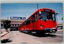 Santa Fe NM Neue Gelenkstraßenbahn Straßenbahn Foto AK
