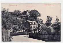 Kamenz mit Partie am Herrental und Schlossberg-Restaurant. Feldpost, mit Stempel von 1915. Leicht fleckig, sonst gut erhalten.