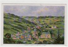 Klingenthal, Künstlerkarte mit Blick ins Zwotatal ungelaufen Gute Erhaltung.
