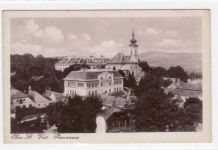 Wien Ober- St. Veit mit Panorama gelaufen, mit Marke und Stempel von 1943 kleiner Knick oben rechts, sonst gut erhalten