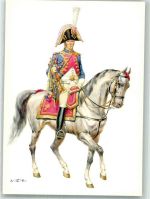 sign. Tritt W. Grenadiere zu Pferd der Kaisergarde Trompeter Uniform Künstlerkarte