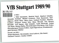 W7000 Stuttgart VfB Stuttgart Fußballmannschaft 1989 FOTO KEINE AK
