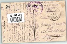 Ostende Oostende 1915 Gebrauchsspuren Beruf Fischer Feldpost WK I Nr. 12 A-K.Schule