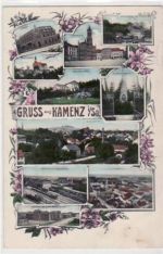 Kamenz mit 10 Abbildungen gelaufen und Bahnpoststempel von 1908, Zug Nr. 888. Ecken mit Albumabdrücken, sonst gut erhalten.