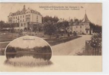 Johannisbad-Schmeckwitz bei Kamenz i. Sa. Moor- und Eisen-Schwefelbad - Luftkurort. Besitzer und leitender Arzt Dr. Rachel gelaufen 1930. Leichte Stempelspuren, sonst gut erhalten.