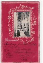 Freiberg, Prägekarte mit Innenansicht der Domkirche gelaufen von 1900. Gute Erhaltung.