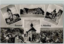 90574 W8501 Roßtal - St. Laurentiuskirche Fachwerkhäuser Torbogen