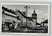 14943 O1710 Luckenwalde - Breite Straße Auto Litfaßsäule Geschäfte Cafe