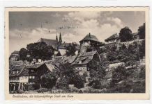 Nordhausen mit Blick auf die alten Wallanlagen und Dom gelaufen von 1939. Leichte Stempelspuren, sonst gut erhalten.