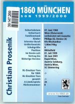 W8000 München Christian Prosenik Autogramm TSV München 1860 persönliche Daten Fußball KEINE AK