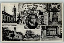 O4600 Lutherstadt Wittenberg Schlosskirche Thesentür Denkmal AK Luther 1933