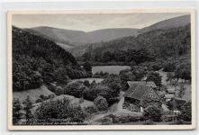 Unterer Höllgrund, Antonlust mit Blick in den Reisengrund bei Waldkatzenbach im Odenwald gelaufen kleiner Knick unten links und rechts, leicht fleckig, sonst gut erhalten