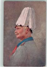 König Friedrich August in Uniform AK Adel Sachsen Künstlerkarte