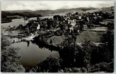 07366 O6851 Harra Foto AK Blick vom Totenfels Brücke Kirche