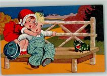 Geburtstag Kind Angst Parkbank AK Frosch 1934