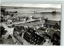 17438 O2220 Wolgast - Blick auf den Hafen Schiff