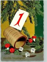 Würfelbecher Neujahr AK Würfeln