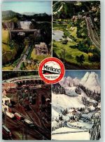 87466 W8967 Wengen , Allgäu - Modelleisenbahnschau Miniland Stausee Winter Eisenbahnen