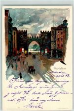 W8000 München Karlstor Velten Verlag Nr. 90 AK Kley, H. 1898 Lithographie / Künstlerkarte