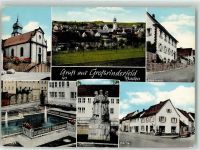 97950 W6975 Großrinderfeld - Pfarrhaus Kirche Springbrunnen Kriegerdenkmal Zigarettenautomat