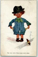 Humor Kind Hosentaschen sind leer - nur eine reiche Heirat kann mich retten Zigarre 1923 Gebrauchsspuren