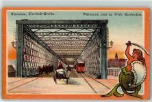 Warschau Warszawa - Kierbiedz Brücke Straßenbahn