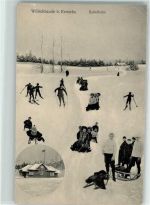 01458 O8103 Hermsdorf b Dresden - Winter Gasthaus Wilischbaude Rodelbahn Schlitten Skifahren