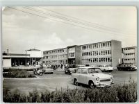 04849 O7282 Bad Düben Foto AK Wilhelm Pieck Oberschule Oldtimer Mofas