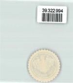 18258 O2625 Schwaan Siegelmarke Wappen Krone Blau Weiß
