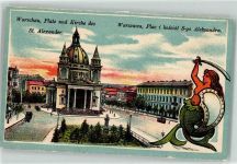 Warschau Warszawa 1916 - Platz und Kirche des St. Alexander