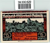 23743 W2433 Grömitz Notgeldschein Notgeld 50 Pfennig Strand Mann Netz Fischer 1921