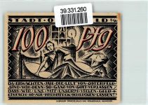 46045 W4200 Osterfeld Notgeldschein Notgeld 100 Pfennig Bergbau Mann Bett Kerze
