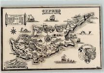 Nicosia - Landkarte Wappen
