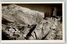 6500 Landeck Gebrauchsspuren Burg Kirche Berge Foto AK