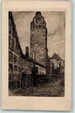 17139 O2040 Malchin Künstlerkarte Der Fangelturm