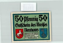 21785 W2179 Neuhaus Oste Geldschein Notgeld Gutschein 50 Pfennig Windmühle