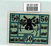 21785 W2179 Neuhaus Oste Geldschein Notgeld Gutschein 50 Pfennig Windmühle