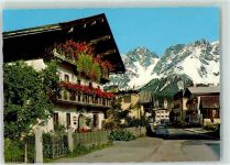 6370 Kitzbühel - Ehrenbachgasse mit Infeldhaus gegen Wilden Kaiser VW Käfer