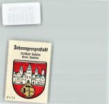 08349 O9438 Johanngeorgenstadt Vignette Wappen Kaffee Hag ca. 1920-1940 Gebäude Berghämmer