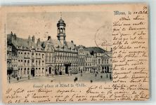 Mons 1899 - Grand place et Hotel de Ville